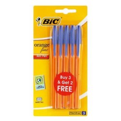 BIC Orange Fine 3 + 2 Blue Pens
