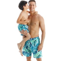 Matching Father Or Son Blue Lagoon Swim Shorts - 2XL