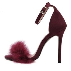 Djigirls Sexy Faux Fur Gladiator High Heel Sandals - Picture Color 1 7
