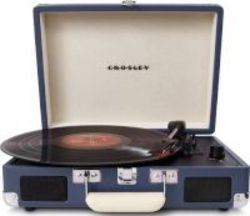 Crosley Player Mid-Century Design Turntable with Modern Audio Conveniences in Blue