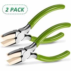 2 Packs Nylon Nose Pliers Double Nylon Jaw Pliers Carbon Steel Jewelry Pliers Diy Tools For Beading Looping Shaping Wire Jewelry Making And Other Crafts 5.3 Inch