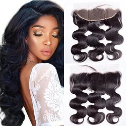Maxine Free Part Ear To Ear 13X4" Lace Frontal Closure With Baby Hair Brazilian Virgin Human Hair Body Wave Full Lace Frontal Clsoures Bleached