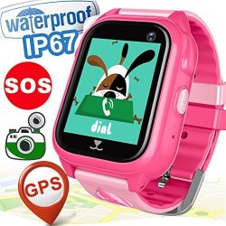 Kid Smart Watch Phone Gps Tracker For Girls Boys With Sim IP68 Waterproof Fitness Tracker With Pedometer Sos Camera Anti-lost Game Watch Summer Outdoor