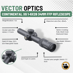 Vector Optics Continental X6 1-6X28 34MM Ffp Riflescope