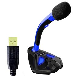 Klim Desktop Usb Microphone Stand For Computer Laptop Pc And Ps4 Gaming Mic Blue D