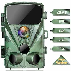 Toguard Trail Camera 20MP 1080P Game Cameras With Night Vision 2.4 Lcd 130 Detection Motion Activated Waterproof Deer Trap Cam For Hunting And Wildlife Monitoring