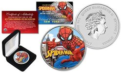 2017 1 Oz Silver Tuvalu Spiderman Bu Colorized Ny Limited Of 500 Edition Coin