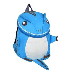 Kids Kindergarten Cute Animal Carton Crocodile Design Safety Anti-lost Backpack School Bag With Safety Harness Leash Light Blue