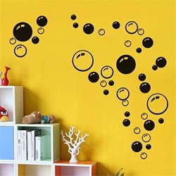 Hn Bubbles Circle Removable Wall Wallpaper Bathroom Window Sticker Decal Home Diy Black