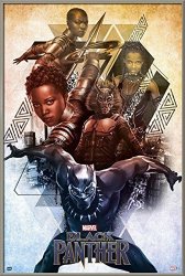 Black Panther - Framed Marvel Movie Poster Print Character Collage Size: 24" X 36" By Poster Stop Online