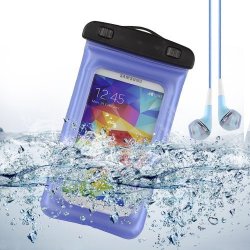 Touch Screen Waterproof Pouch For Blackberry Keyone Aurora Dtek DTEK60 Dtek DTEK50 With Deluxe Stereo Headphone Blue
