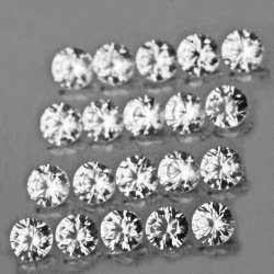 Diamond Alternative 2.60ct 20 Pieces 3.00 Mm Round Cut Sparkling White Topaz Lot - 100% Natural