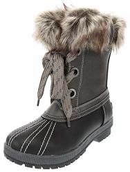 Sugar Women's Little Marlon Winter Winter Snow Boot Ladies Lace Up Winter Boot Black charcoal 6