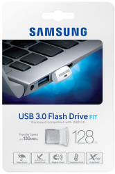Samsung Fit MUF-128BB APC 128GB USB 3.0 Flash Drive in Metallic