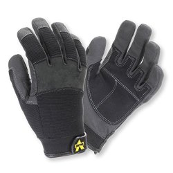 Valeo VI3731LG Gmfs Leather Palm Mechanics Gloves With Stretch Back Large Black