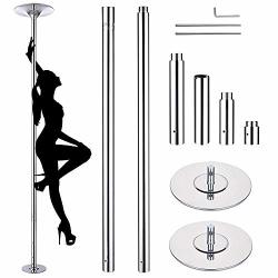 WeifangInspire 45MM Dance Pole Static Spinning Portable Stripper Dancing Fitness Exercise Club Party Pub Home