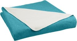 AmazonBasics Reversible Fleece Blanket - Full queen Teal cream