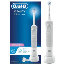 Rechargeable Electric Toothbrush - D100 Adult Sensi Ultrathin - White