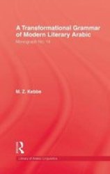 Transformational Grammar Of Modern Literary Arabic Hardcover