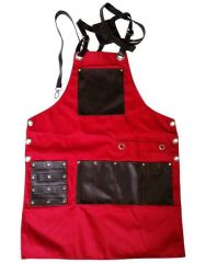 Barber Chef Florist Carpenter Apron - Cherry Red Material