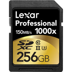 Lexar 256GB Professional 1000x Uhs-ii SDXC Memory Card Class 10 UHS Speed Class 3