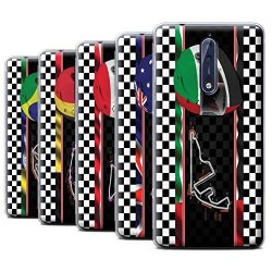 STUFF4 Gel Tpu Phone Case Cover For Nokia 8 Multipack 19 Pack F1 Track Flag Collection