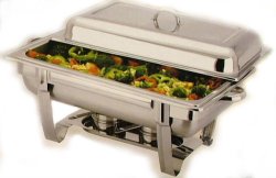 Stunning Stainless Steel Two Burners Chafing Dish With Single Inner Tray- 9 Lit