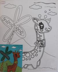 Giraffe Printed Canvas - Creative Kids