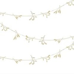 Christmas Mistletoe Garland 5M Gold