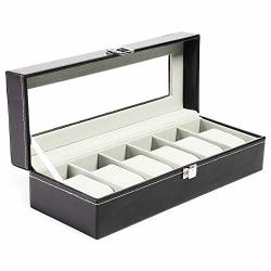 Juvale Watch Display Box Case 11.75 X 4.25 In Black Leather