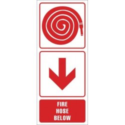 Fire Hose Combination Safety Sign With Direction & Meaning