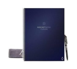 Rocketbook Fusion Digital Reusable Notebook - Dark Blue -A4 Size Eco-friendly Notebook- Planner Task List Calendar And More Includes 1 Pen And Microfibre Cloth
