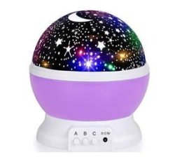 Rotating Unicorn Star Projector Night Light - Purple