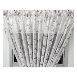 Matoc Readymade Curtain -print Voile -red -taped -230CM W X 250CM H