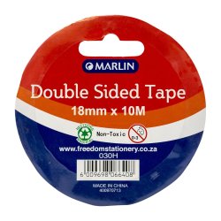 Marlin Double Sided Tape 18MM X 10M Pack Of 12