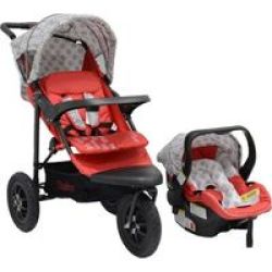 Chelino 3 Position Travel System With Car Seat - Red Leaf
