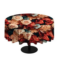 Summer Roses Round Tablecloth
