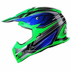 GLX Unisex-adult GX23 Dirt Bike Off-road Motocross Atv Motorcycle Helmet For Men Women Dot Approved Sear Green XL