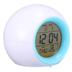 7 Color LED Glowing Change Temperature Sound Digital Alarm Clock
