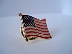 Gloss Enamel Stars & Stripes Usa American Flag Badge
