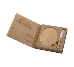 Cheese Knife And Wooden Cutting Board Set