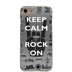 Int Grey Rock N Roll Themed Iphone 4 Case White Keep Calm Rock On 4S Cover Gray Rock Roll Rocker Hand The Beatles Black