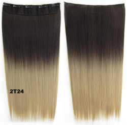 Fullhead Ombre Hair Extensions With 5 Clips Brown blonde 2t24