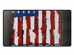 National Anthem Large Gaming Mouse Pad Mat Washable Material Extended XXL Size Office Mousepad Mat Non-slip Rubber Base Edge Stitched