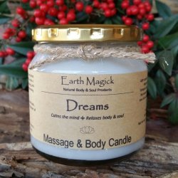Natural Soy Massage & Body Candle: Dreams - Earth Magick 250ml