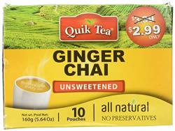 Chai Tea Latte - Ginger Chai Tea 10 Latte Tea Pouches Unsweetened By Quiktea