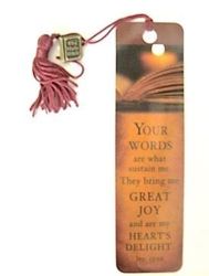 Charm Bookmark - Your Words Are What Sustain Me. Jer. 15:16
