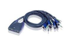 Aten 4-PORT USB Vga Audio Cable Kvm SWITCH W 1.2M Cable