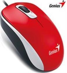 Genius DX-110 USB 3 Button Optical Mouse Plug & Play 1000dpi In Red