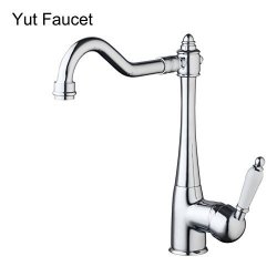Chrome Finish Swivel Brass Finish Deck Mounted Tap Kitchen Sink Faucet Mixer Taps Chrome Polished